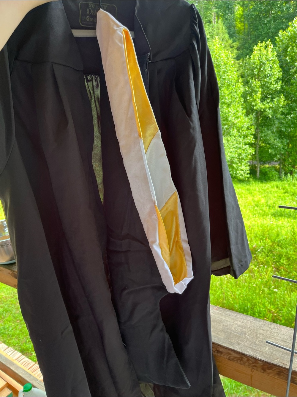 Graduation Gown with Gold and White Sash - Unbranded